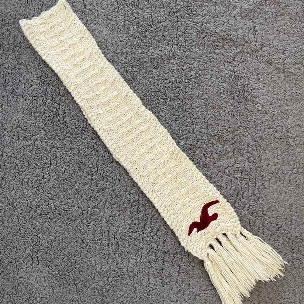 Vintage Y2K Hollister Wool Rabbit Hair Knit Scarf Coquette Bella Swan Fringe